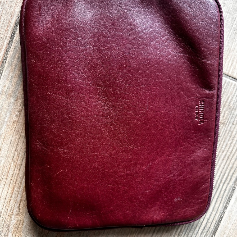 Shinola Burgundy Leather portfolio  Bag